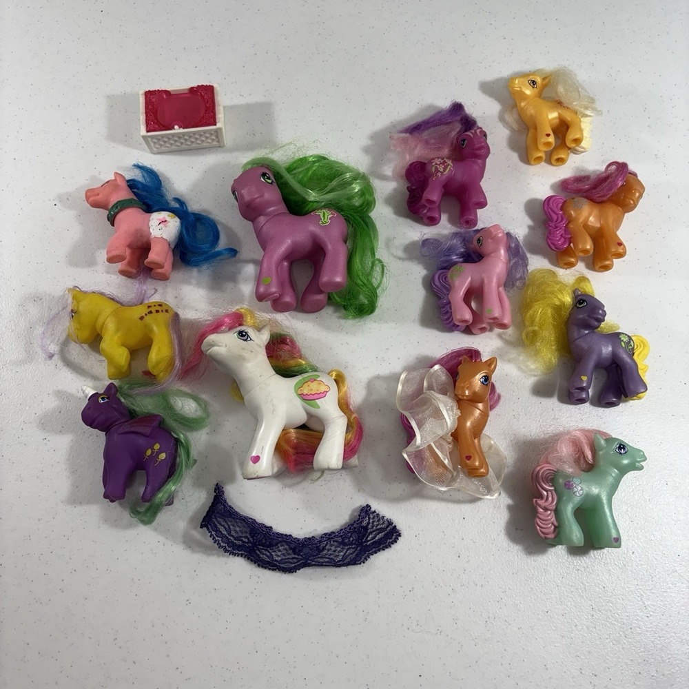 VTG Lot My Little Pony Figures 3 G1 7 McDonalds 2 Larger Ponies Plus Accessories